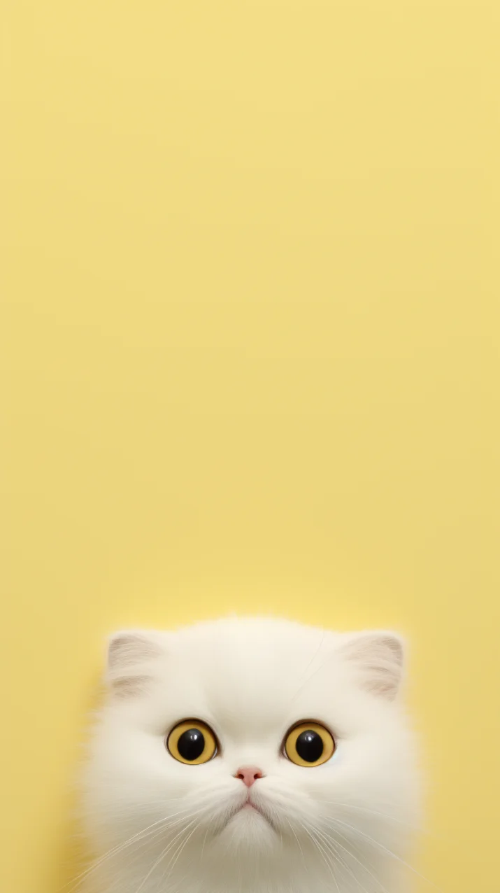 Cute Kitty Cat Yellow Wallpaper