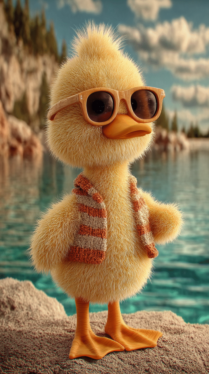 Cute Baby Duck in happy Mood Wallpaper