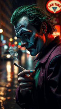 Joker having cigeratte wallpaper
