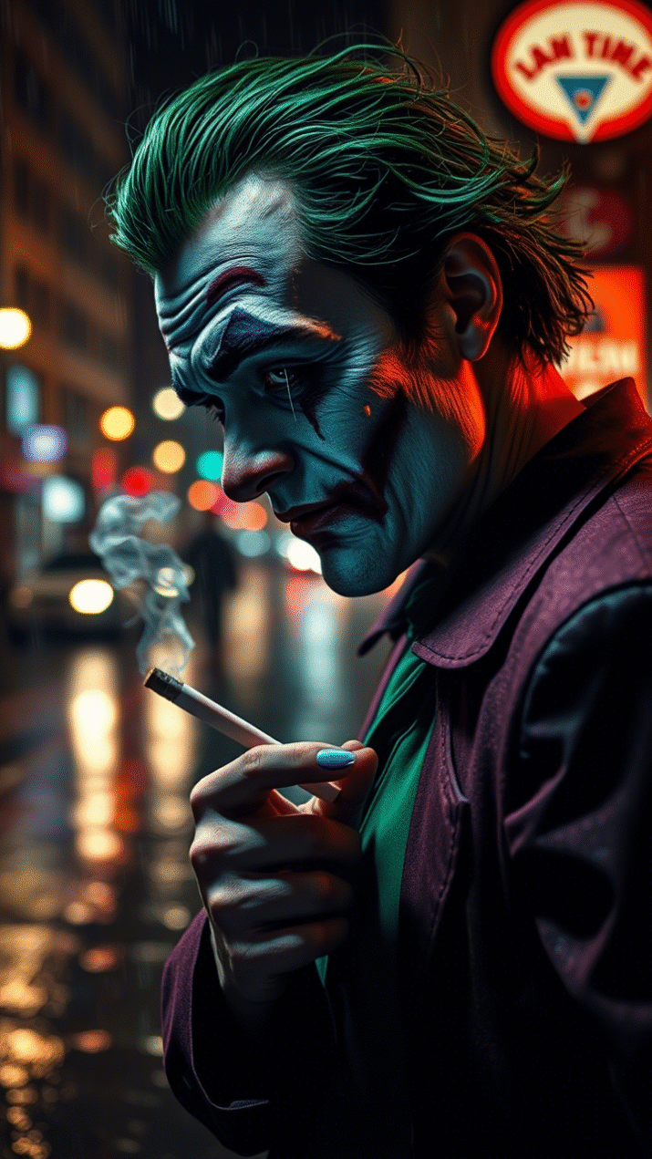 Joker having cigeratte wallpaper