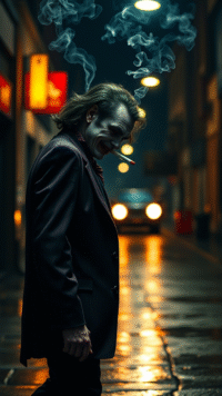 Joker in the street of city