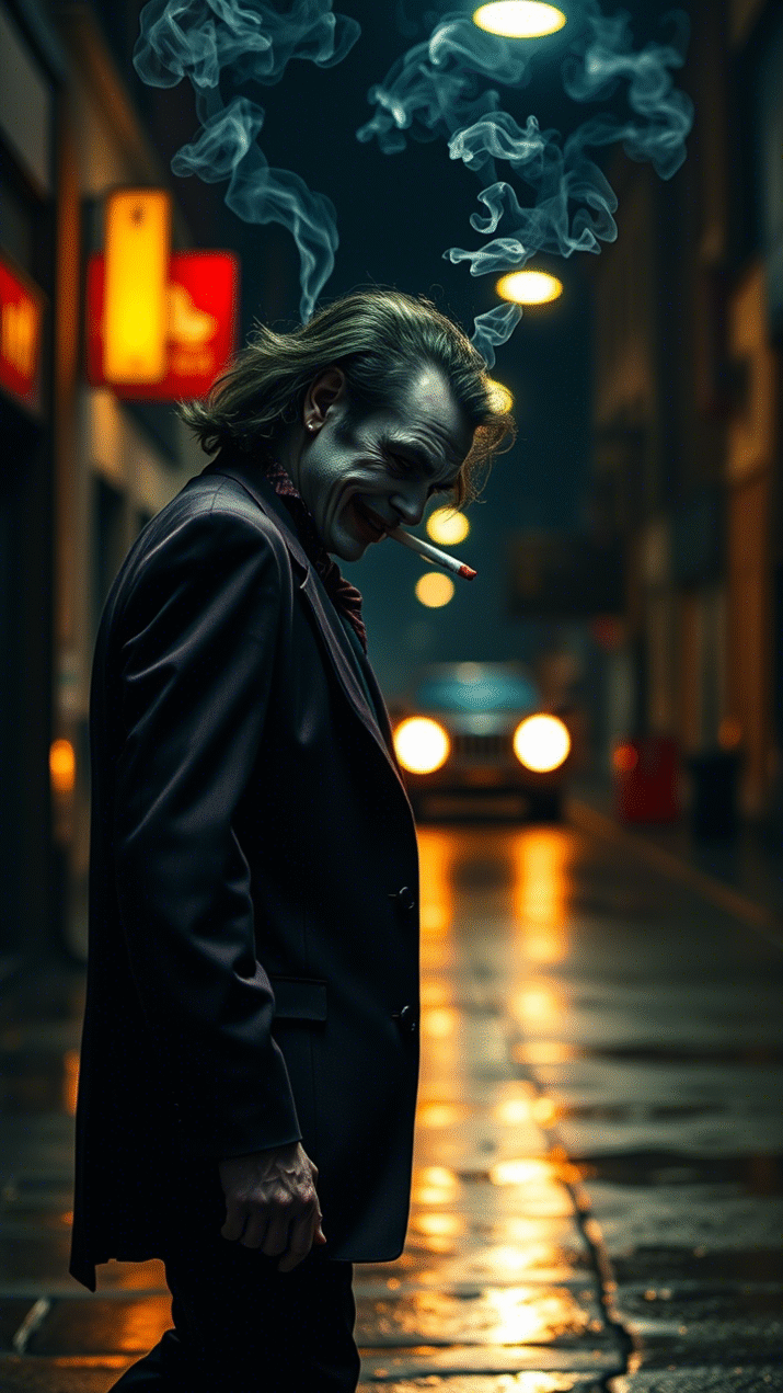 Joker in the street of city
