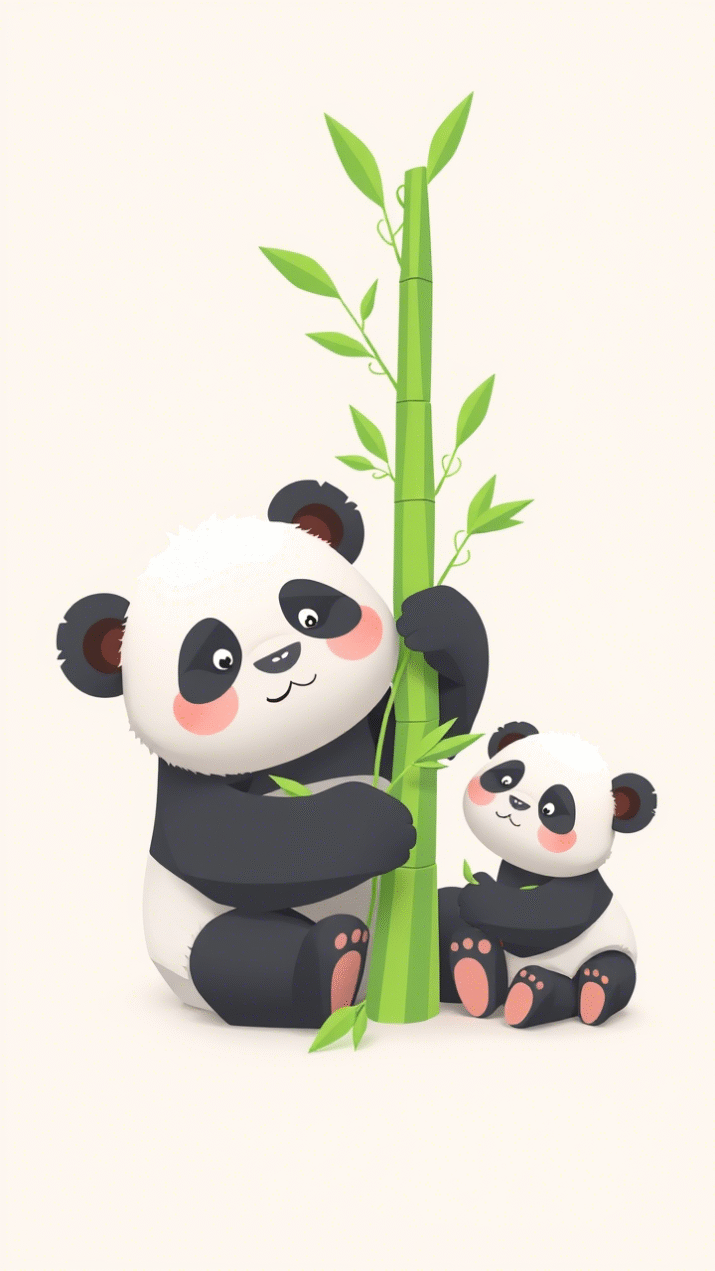 cute illustration panda