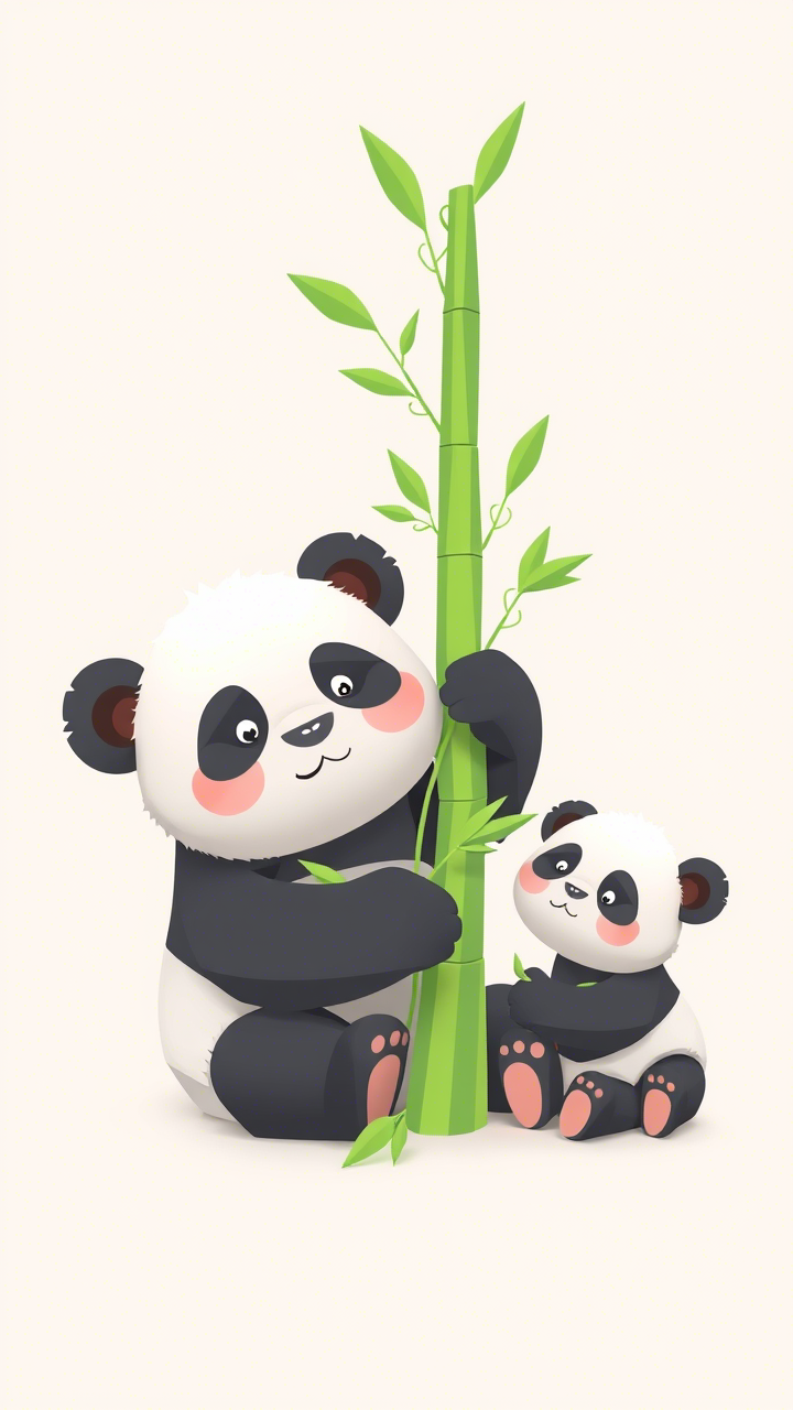 cute illustration panda