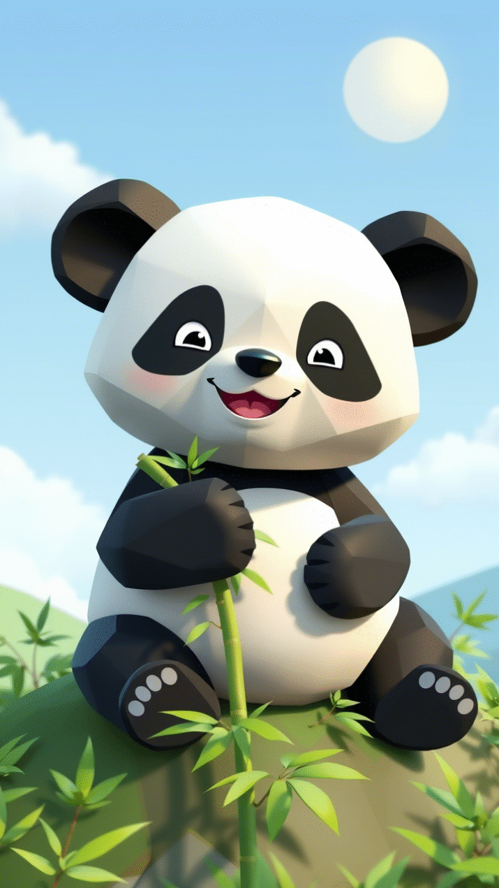 cute panda good day